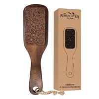 Pumice Stone Foot Brush Scrubber Wooden Pedicure Foot File with Handle for Dry Dead Skin Corn Callus Remover for Feet Foot Scraper Exfoliating Brush f