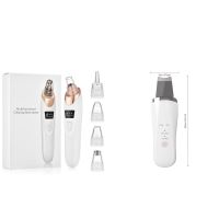 Electric Ultrasonic Skin Scrubber Face Spatula Home Ultrasonic Skin Scrubber Facial Cleaner Handheld Mini Derma Galvanica Tightening Face Scrubber Mac (Option: Set)