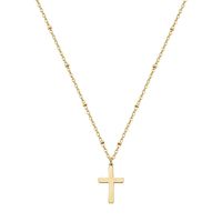 Tewiky 18k Gold/Silver Plated Simple Evil Eye Turquoise Cross Pendant Choker Necklace Simple Tiny Necklace for Women Girls (Color: Gold)