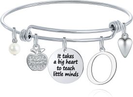 M MOOHAM Teacher Gifts for Women; Teacher Bracelet Teacher Appreciation Gifts End of Year Teacher Gifts for Teachers on Teachers Day (Style: O)
