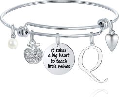 M MOOHAM Teacher Gifts for Women; Teacher Bracelet Teacher Appreciation Gifts End of Year Teacher Gifts for Teachers on Teachers Day (Style: Q)