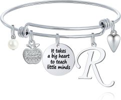 M MOOHAM Teacher Gifts for Women; Teacher Bracelet Teacher Appreciation Gifts End of Year Teacher Gifts for Teachers on Teachers Day (Style: R)