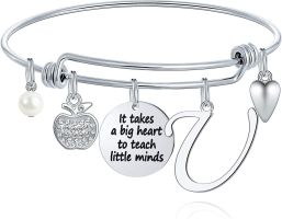 M MOOHAM Teacher Gifts for Women; Teacher Bracelet Teacher Appreciation Gifts End of Year Teacher Gifts for Teachers on Teachers Day (Style: U)