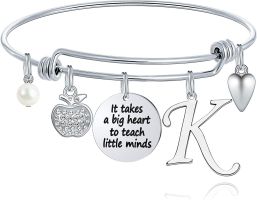 M MOOHAM Teacher Gifts for Women; Teacher Bracelet Teacher Appreciation Gifts End of Year Teacher Gifts for Teachers on Teachers Day (Style: K)