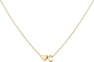 Glimmerst Initial Heart Necklace; 18K Gold Plated Stainless Steel Tiny Heart Letter Necklace Personalized Monogram Name Necklace for Women Girls (Color: C)