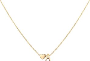 Glimmerst Initial Heart Necklace; 18K Gold Plated Stainless Steel Tiny Heart Letter Necklace Personalized Monogram Name Necklace for Women Girls (Color: A)