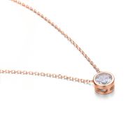Tewiky Diamond Necklaces for Women; Dainty Gold Necklace 14k Gold Plated Long Lariat Necklace Simple Gold CZ Diamond Choker Necklaces for Women Trendy (Color: Rose gold)