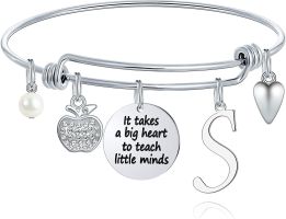M MOOHAM Teacher Gifts for Women; Teacher Bracelet Teacher Appreciation Gifts End of Year Teacher Gifts for Teachers on Teachers Day (Style: S)