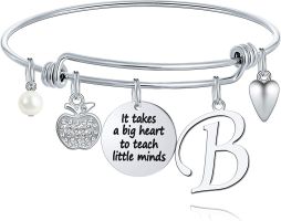 M MOOHAM Teacher Gifts for Women; Teacher Bracelet Teacher Appreciation Gifts End of Year Teacher Gifts for Teachers on Teachers Day (Style: B)