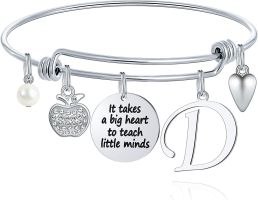 M MOOHAM Teacher Gifts for Women; Teacher Bracelet Teacher Appreciation Gifts End of Year Teacher Gifts for Teachers on Teachers Day (Style: D)