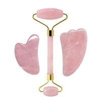 Rose Quartz Face Jade Roller Massagers Guasha Set Gua Sha Tools Natural Stone Gouache Scraper For Facial Massage Beauty Tool (Color: Type 5)