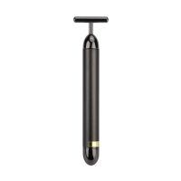 24k Golden Facial Roller Massager T Shape Vibrating Face Lifting Energy Beauty Bar Body Skin Massage Device Face Care Tools (Color: T Black)