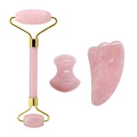 Rose Quartz Face Jade Roller Massagers Guasha Set Gua Sha Tools Natural Stone Gouache Scraper For Facial Massage Beauty Tool (Color: Type 4)