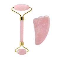 Rose Quartz Face Jade Roller Massagers Guasha Set Gua Sha Tools Natural Stone Gouache Scraper For Facial Massage Beauty Tool (Color: Type 9)