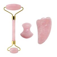 Rose Quartz Face Jade Roller Massagers Guasha Set Gua Sha Tools Natural Stone Gouache Scraper For Facial Massage Beauty Tool (Color: Type 7)