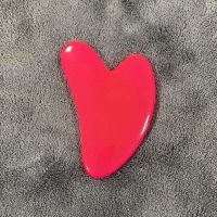 Massager for face Gua sha Natural Resin Bianstone jade Gua sha Body Massage Scraper Gouache scraper Beauty Health Guasha Board (Color: Bright red Resin)