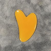 Massager for face Gua sha Natural Resin Bianstone jade Gua sha Body Massage Scraper Gouache scraper Beauty Health Guasha Board (Color: Yellow Resin)