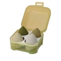 4PCS Soft Cute Beauty Egg Set Portable Colorful Foundation Puff Dry Wet Use Gourd Water Drop Cosmetic Puff (Color: Green)