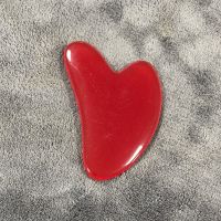 Massager for face Gua sha Natural Resin Bianstone jade Gua sha Body Massage Scraper Gouache scraper Beauty Health Guasha Board (Color: Crimson Resin)