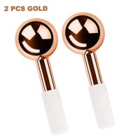 Ice Globes For Face Eyes &amp; Body Unbreakable Cryo Sticks Facial Cold Roller for Face Cooling Skin Care Massage Tool for Puffiness (Color: GOLD WITHOUT BOX)