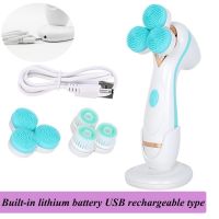 Facial Cleansing Brush Sonic Nu Face Spin Brush Set Galvanica Facial Spa System For Skin Deep Cleaning Remove Blackhead Machine (Color: NEW BLUE WITH BOX)