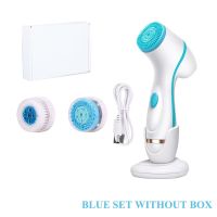 Facial Cleansing Brush Sonic Nu Face Spin Brush Set Galvanica Facial Spa System For Skin Deep Cleaning Remove Blackhead Machine (Color: BLUE SET WITHOUT BOX)