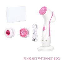 Facial Cleansing Brush Sonic Nu Face Spin Brush Set Galvanica Facial Spa System For Skin Deep Cleaning Remove Blackhead Machine (Color: PINK SET WITHOUT BOX)