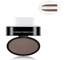 Eyebrow Powder Stamp Tint Stencil Kit Cosmetics Professional Makeup Waterproof Eye Brow Stamp Lift Eyebrow Enhancers Stencil Kit (Color: Light brown)