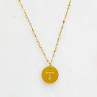 Ellison + Young: Singular Charm Initial Necklace (Title: T)