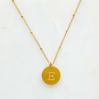 Ellison + Young: Singular Charm Initial Necklace (Title: E)