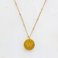 Ellison + Young: Singular Charm Initial Necklace (Title: W)