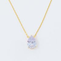 Dream It Solitaire Pendant Necklace (Style: Tear Drop)