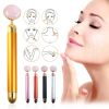 2021 Energy Beauty Bar Golden Pulse Vibrating Facial Roller Massager Face Lifting Skin Care Tool with Jade Roller Ball Skin Care