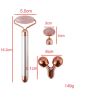 3 In 1 Electric Jade Roller Slimming Face Massage Lifting Vibrating Natural Rose Quartz Stone Facial Beauty Tool With Packaging
