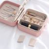 Portable Travel Leather Jewelry Organizer Display Earrings Rings Necklace Storage Case Jewellery Box for Women Girls Gifts