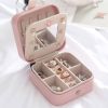 Portable Travel Leather Jewelry Organizer Display Earrings Rings Necklace Storage Case Jewellery Box for Women Girls Gifts