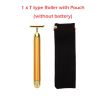 24k Golden Facial Roller Massager T Shape Vibrating Face Lifting Energy Beauty Bar Body Skin Massage Device Face Care Tools