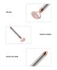 3 In 1 Electric Jade Roller Slimming Face Massage Lifting Vibrating Natural Rose Quartz Stone Facial Beauty Tool With Packaging